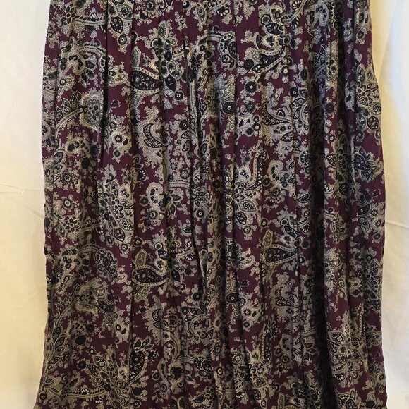 Michael Taylor Purple Skirt, Size Large, 100% Rayon, Pockets, Made In Mexico - Picture 3 of 9